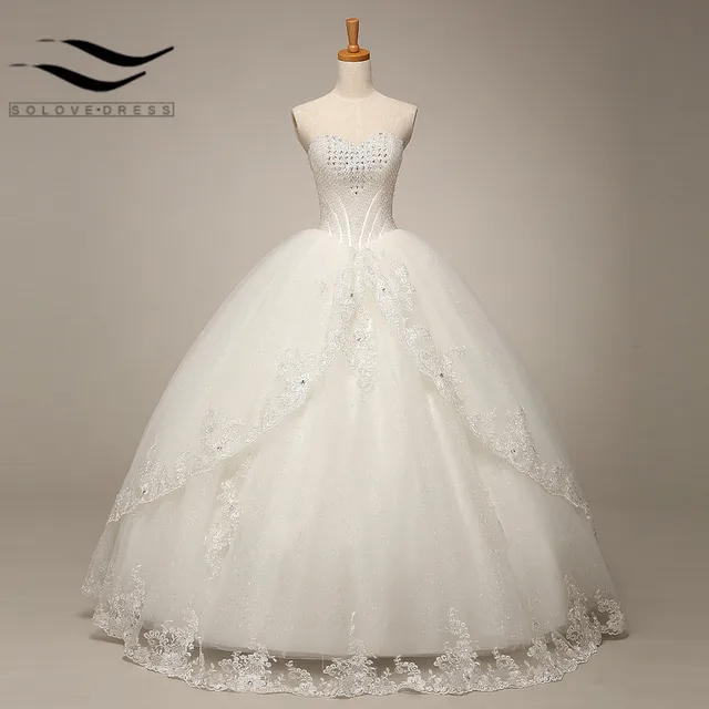 Mewah Baru Sayang Manik manik Kristal Mutiara Ball Gown 