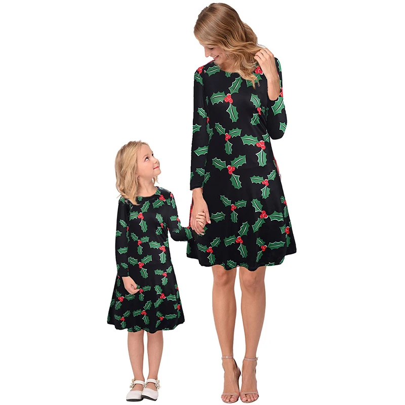 Одинаковые комплекты для семьи с забавным принтом Санты; рождественские платья; рождественские пижамы; Семейные платья для мамы и дочки - Цвет: YH03708