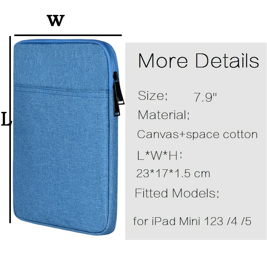 7.9'' Soft Tablet Pouch Case For iPad mini 5 2019 Sleeve Case Cotton Full Protective Bag for iPad mini 5th Sleeve Pouch Bag Case (5)