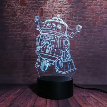

3D Illusion Led Lamp 7 Colors Changing Touch Nightlight Flash Lighting Luminous Robot Figure Model Toys