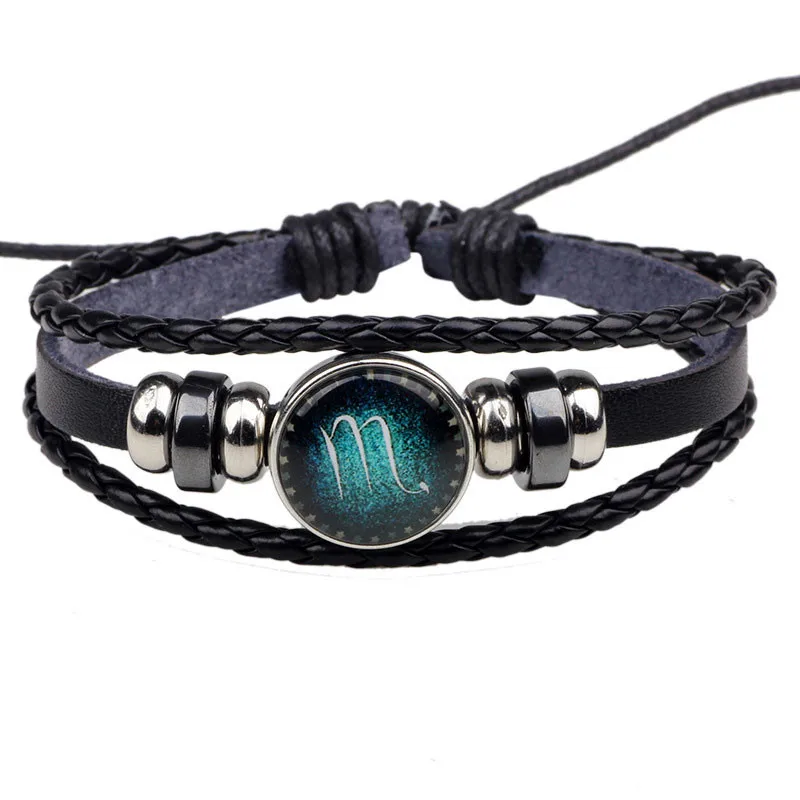 NIUYITID Constellation Bracelets For Women Men Fashion Handmade Braided Adjustable Leather Bracelets Jewelry (3)