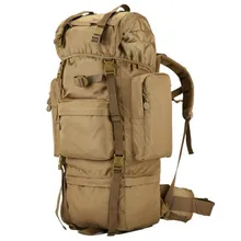 Militar nueva mochila impermeable 1680 D Oxford bolsas de gran capacidad mochila 70 l paquete turístico de calidad tubería de Acero hombres bolsa