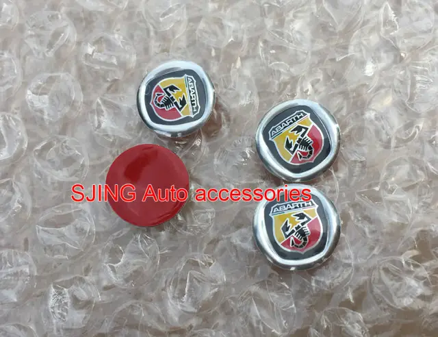 SHUAIZHONG-4 Uds. Abarth de 14mm de automóvil de logotipo, llavero, emblema, insignias, calcomanías, pegatina de concha SHUAIZHONG-4 Uds. Abarth de 14mm de automóvil de logotipo, llavero, emblema, insignias, calcomanías, pegatina de concha
