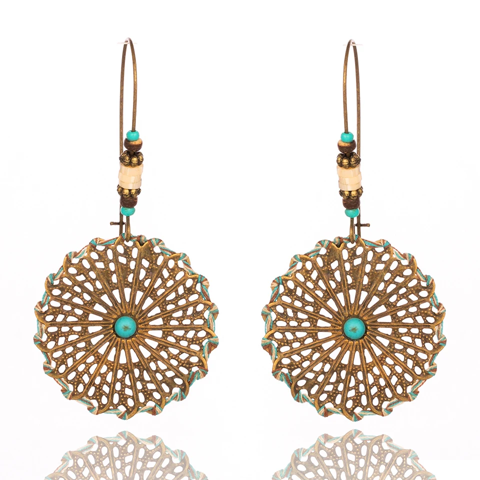 

Vintage Round with String Dangle Drop Earrings for Women Female 2018 Wedding Engagement Earrings Hanging Jewelry Accessories