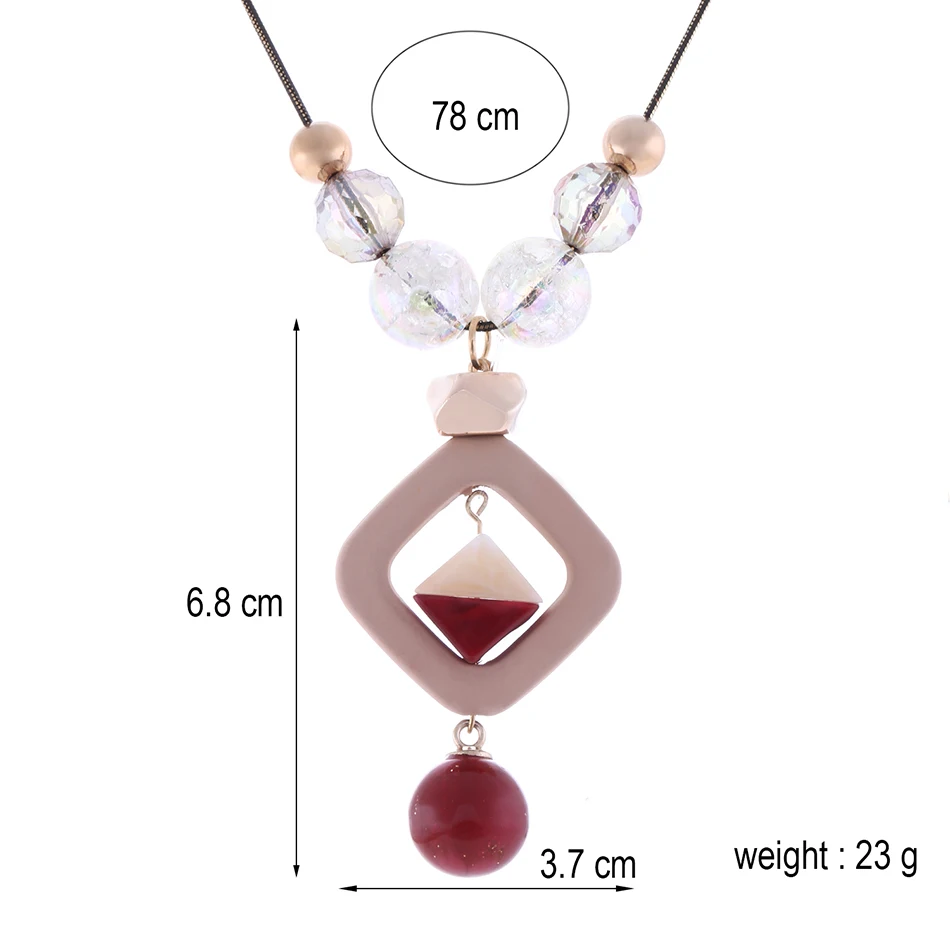 Женский свитер длинное ожерелье для женщин акриловые бусы ожерелье s& Кулоны новые модные украшения для подарков для женщин NR013