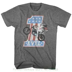 Летняя новая Мужская хлопковая футболка Evel Knievel-One Graphite Heather Мужская футболка с коротким рукавом для взрослых