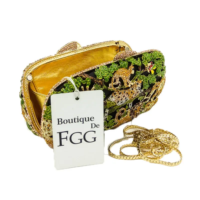 Boutique De FGG Rain Forest Jungle Women Crystal Animal Zoo Evening Bags Ladies Diamond Party Handbag Bridal Wedding Clutch Bag Boutique De FGG Rain Forest Jungle Women Crystal Animal Zoo Evening Bags Ladies Diamond Party Handbag Bridal Wedding Clutch Bag