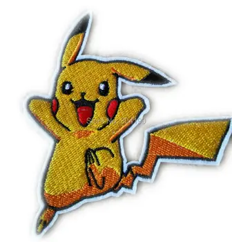 

4" Pikachu Pokemon Go Team logo Iron On Patch HOT Pocket Comics Embroidered Emblem badge applique Costume Cosplay clothing