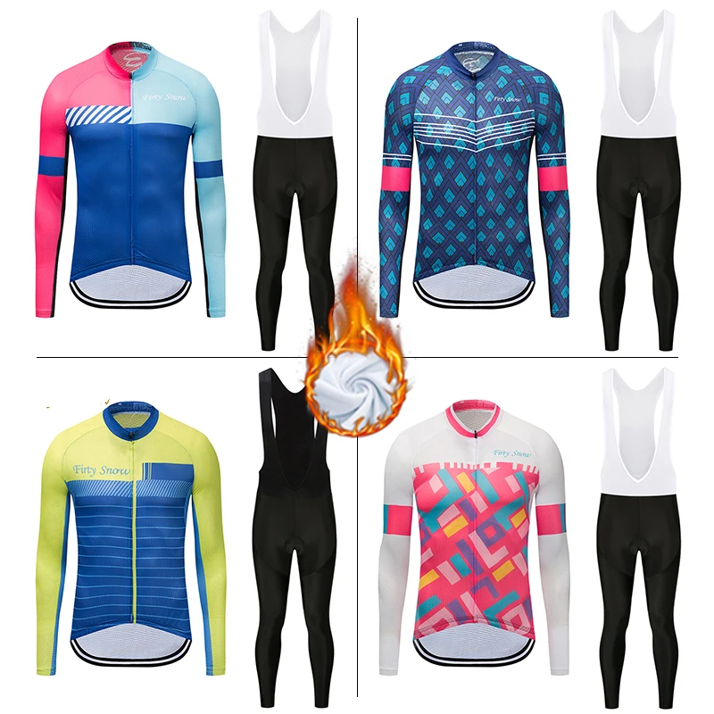 

2019 winter warm sport suit men bicycle clothing pro team thermal fleece cycling jersey set mtb bike clothes kit skinsui uniform