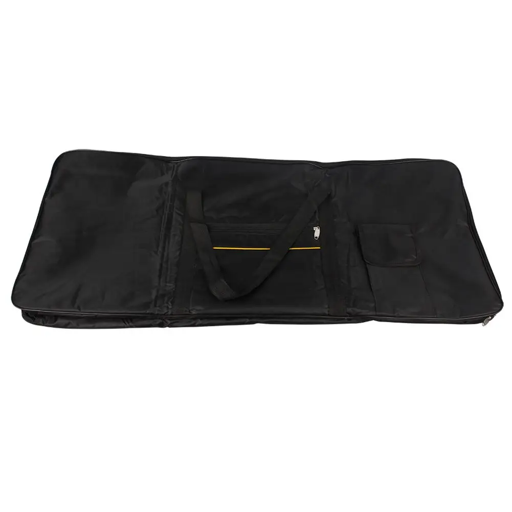 Black 61 Key Electronic Keyboard Pack With Yellow Stripe Pattern Waterproof Oxford Cloth Universal Instrument Keyboard Bag