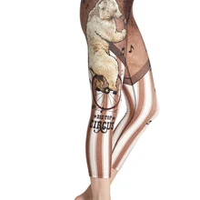 Для женщин белый медведь от Цирк Печати Фитнес быстросохнущая упражнения Леггинсы для женщин Высокая Талия до середины икры энергии Брюки для девочек Мотобрюки женская одежда