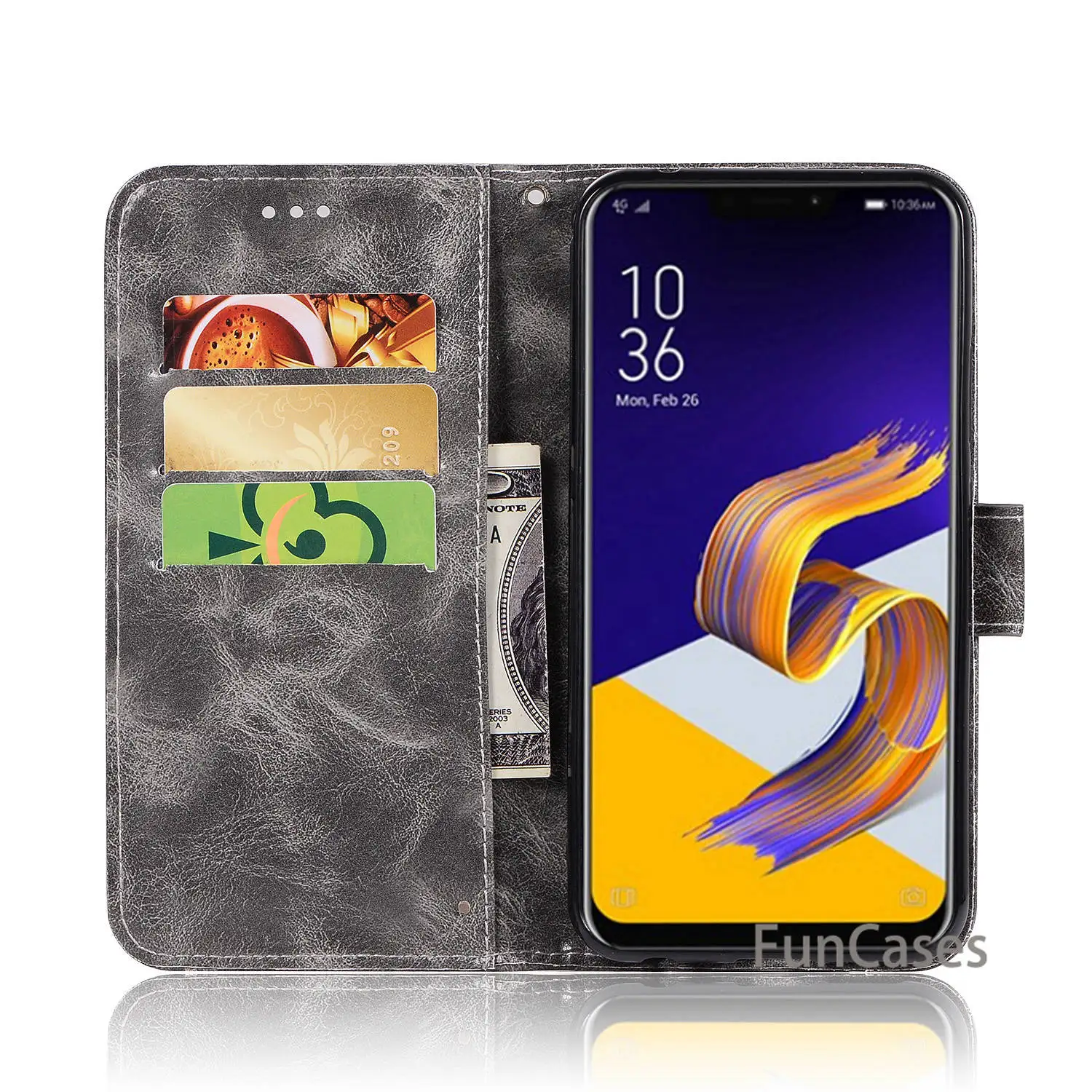 Из искусственной кожи чехол бумажник c застежкой для Asus Zenfone 5Z для телефона с футляром для задней части корпуса для Asus Zenfone5Z телефон 5Z Чехол для мобильного телефона