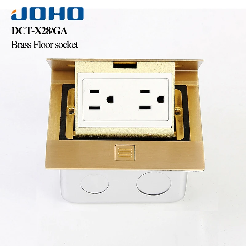 Smart Home EU standard Power Socket Brass Panel table floor computer