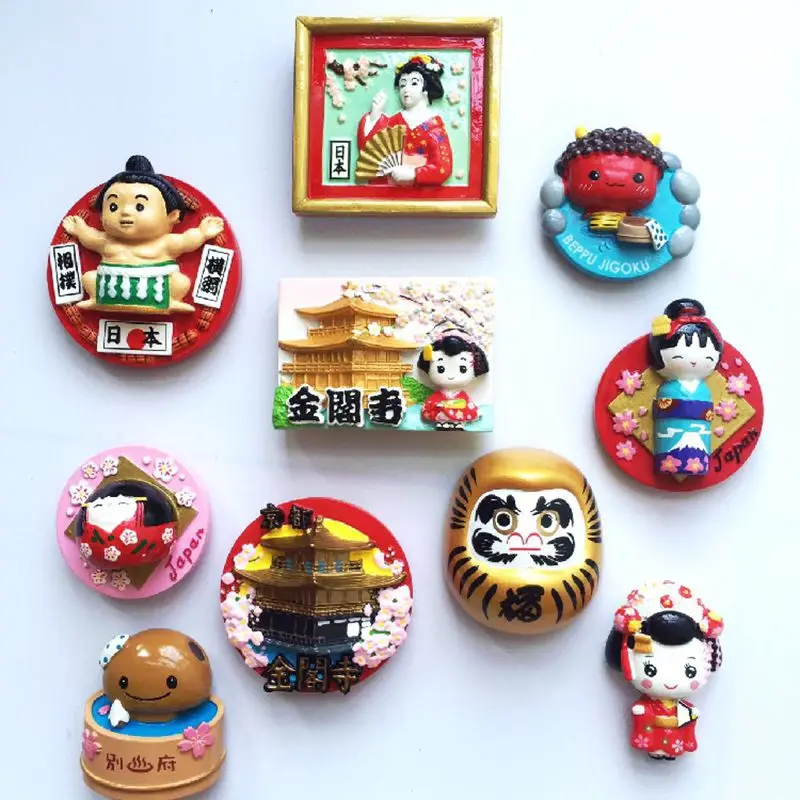 

Kyoto Golden Pavilion Sumo Hot Springs 3D Resin Fridge Magnet Travel Souvenir Refrigerator Magnetic Stickers Home Decoration