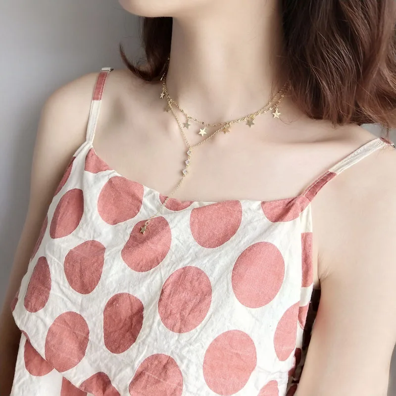 

Authentic 925 Sterling-silver Necklaces Star Pendants & Necklaces Jewelry Collar Necklace Pendants For Women gold color de Plata