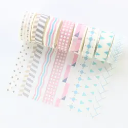 Domikee new candy basic school student decoration washi tapes канцелярские принадлежности, изысканные декоративные маскирующие ленты для детей, 15 мм * 5 м