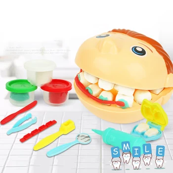 

Dentist Color Mud Set Pretend DoctorTeeth Toy Polymer Modelling Clay Plasticine and Tool Kit for Kids School Education