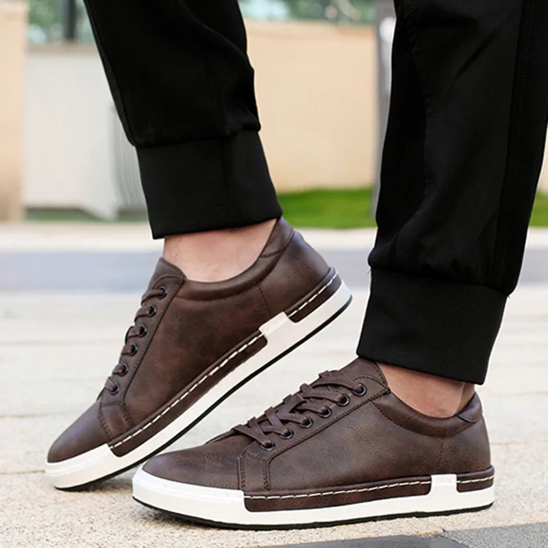 

TANGNEST Casual Shoes Mens Leather Flats Lace-Up Shoes Simple Stylish Male Shoes Large Sizes Oxford Shoes Plus Size 48 XMB673