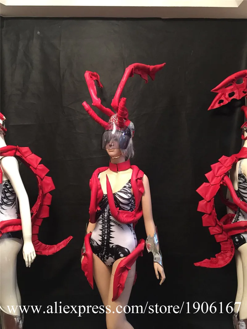 Music Festival Red keel party costume props clothing auto show clothing05