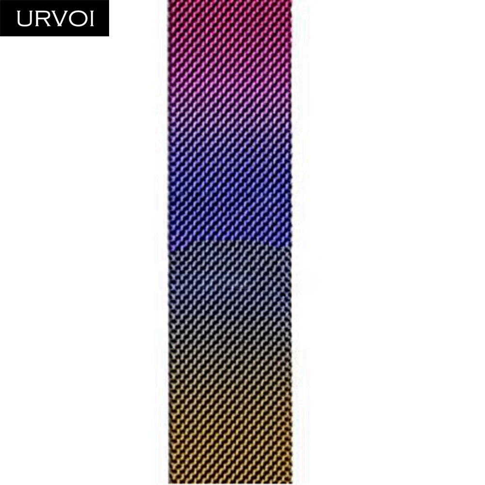 URVOI Milanese loop for Apple Watch series 5 4 3 2 1 band strap for iwatch 40 44mm stainless steel Magnetic buckle with adapter - Цвет ремешка: Colorful