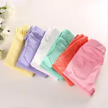 От 3 до 12 лет г., весенне-осенние леггинсы ярких цветов узкие брюки для школьниц леггинсы для малышей и подростков детские брюки