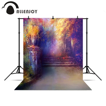 

Allenjoy Photo background Gold leaves beautiful fairyland children colorful vinyl backdrops for photography 10x10ft