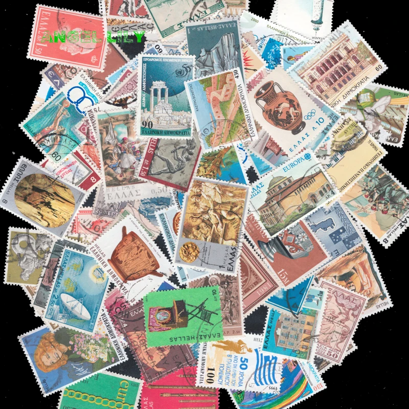 

50 PCS All Different Greece Greek Used Postage Stamps Off Paper For Collection