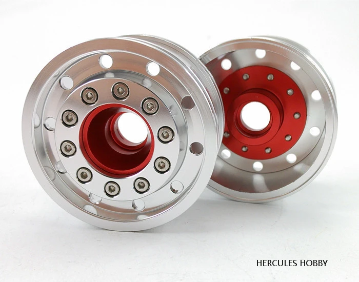 

[HERCULES HOBBY]Tamiya 1 14 Scale RC Truck Trailer Model CNC Machined Aluminum Front Wide Wheel Hub 2pcs Included