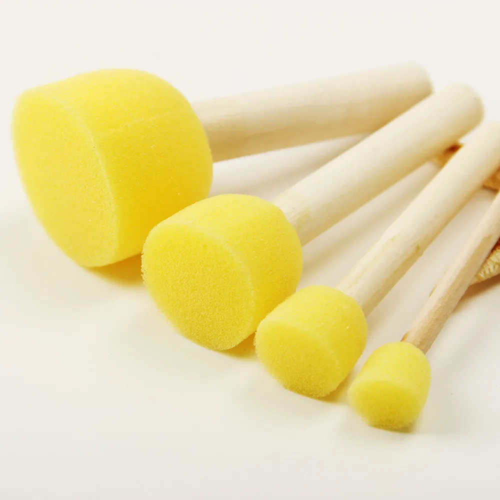4pcsset kid sponge paint brush original wooden handle children painting graffiti 4 sizes kids early learning toy - Kids Paint Free 4pcsset kid sponge paint brush original wooden handle children painting graffiti 4 sizes kids early learning toy - Kids Paint Free