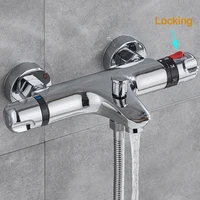 Thermostatic Shower Faucet Mixing Valve Thermostatic Faucet Shower Faucet Bathroom Combination Water Long Spout Bathtub Faucet 2