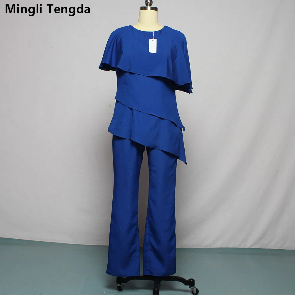 Mingli Tengda Королевский синий для матери невесты платья Простой платье Жених Одежда для мамы эластичный пояс для матери невесты платье
