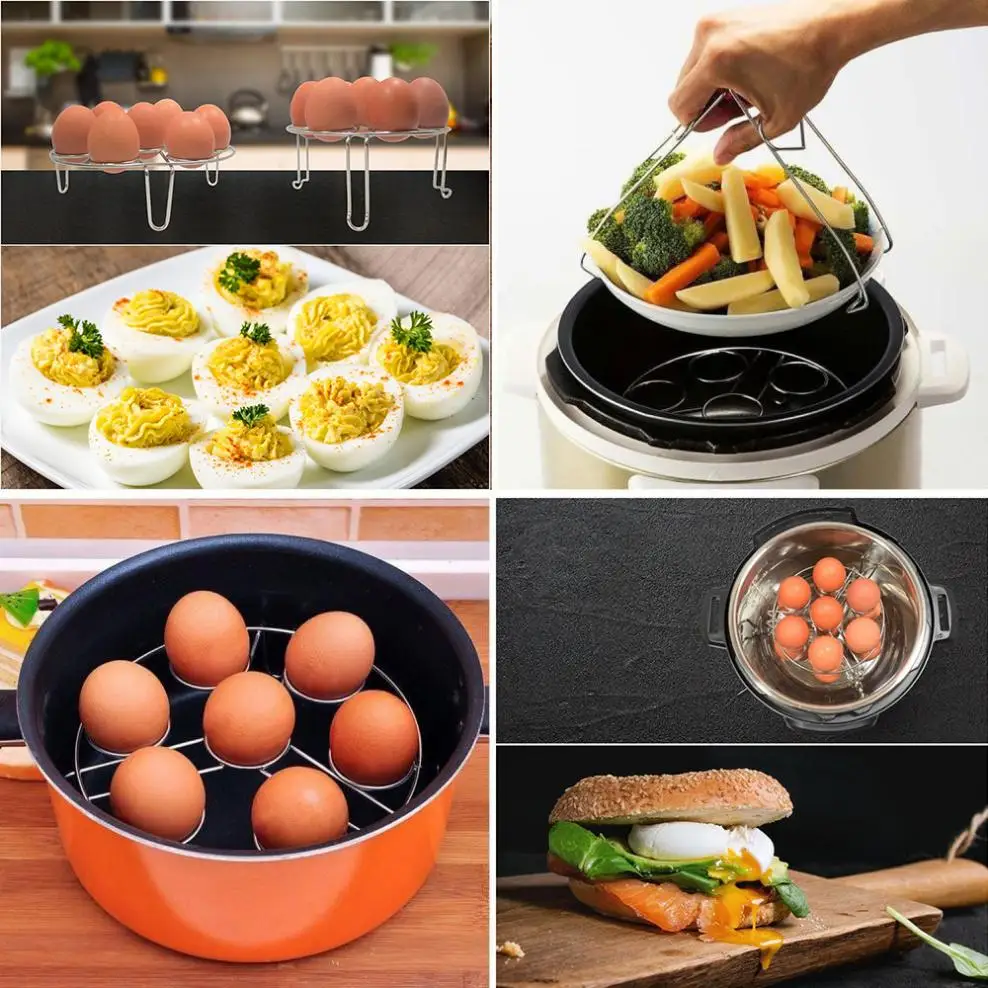 2 Pack Egg Steamer Rack Stackable 304 Stainless Steel Cooking Tools Egg