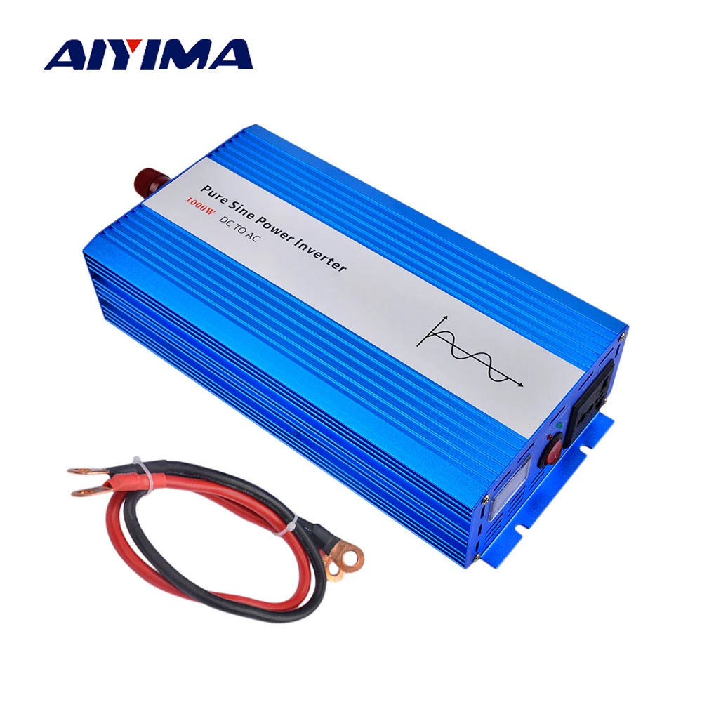 

AIYIMA 1000W Pure Sine Wave DC 12V/24V/48V Inverter 50Hz With Dual Temperature Control Smart Fan For Household Car Invertor