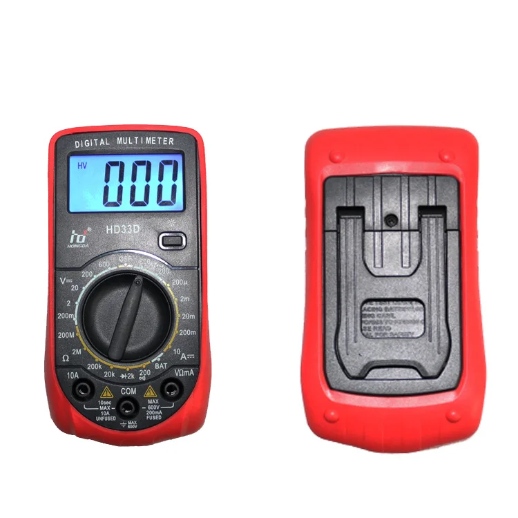 free shipping low price Multimeter Pocket Digital Multimeter Meter HD33 D Red Colorin