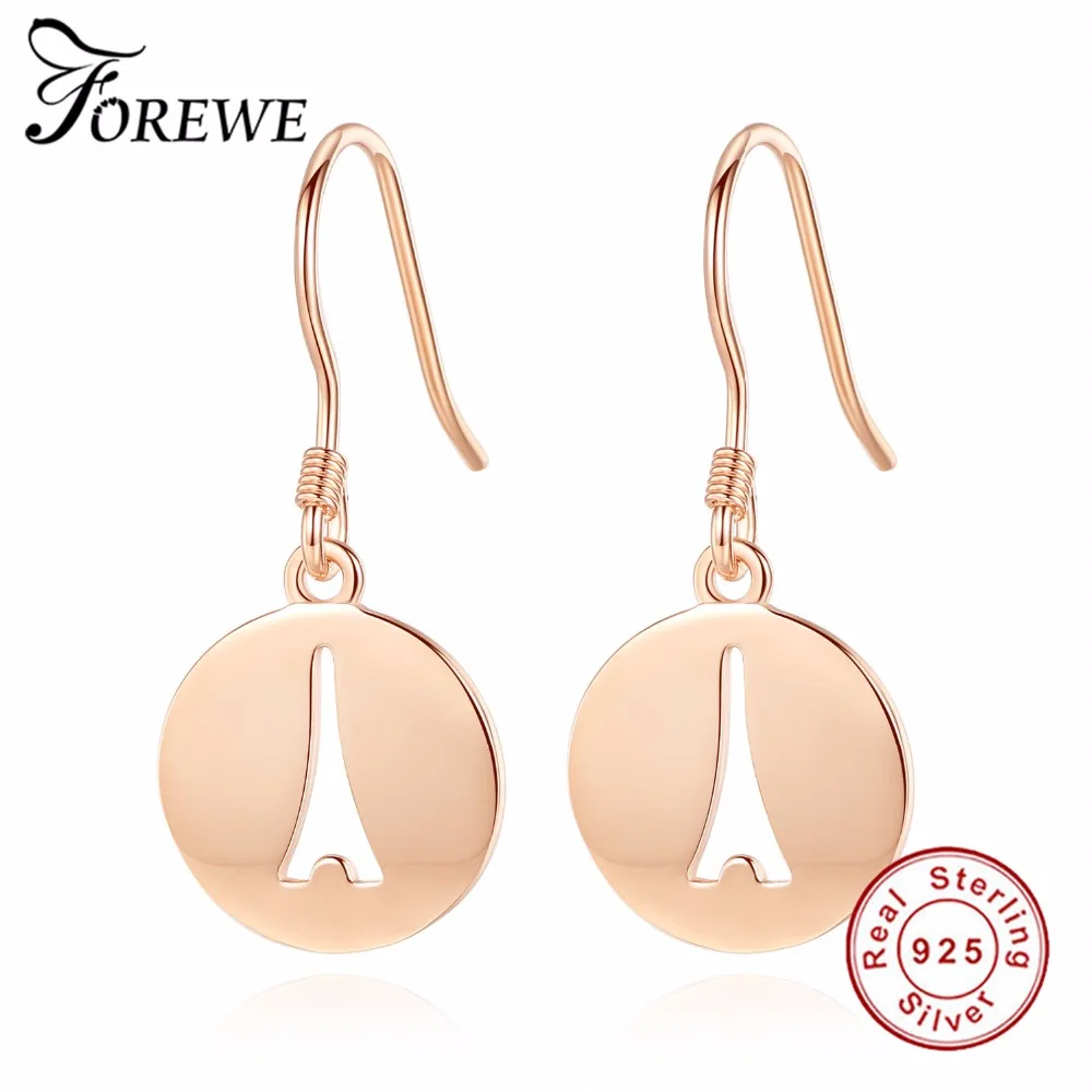 Forewe Fashion Earrings Brincos Rose Gold Eiffel Tower Stud Previous
