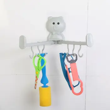 

Multi-function Cartoon Panda Can Be Rotated Towel Rack Six Hook Hook Washbasin Shelves