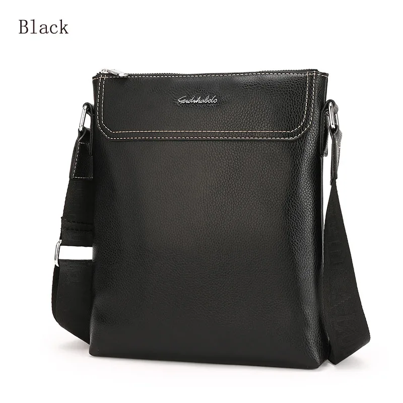 Новые модные мужские сумки-мессенджеры, кожаная мужская сумка через плечо, повседневный портфель, брендовые сумки morer#3001-1 - Цвет: Black