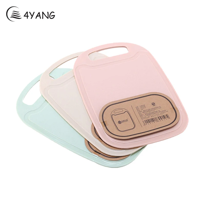

4YANG Rectangular Cutting Board Thickening Non-slip Wheat Husk Straw Children's Complementary Food Board Plastic Household