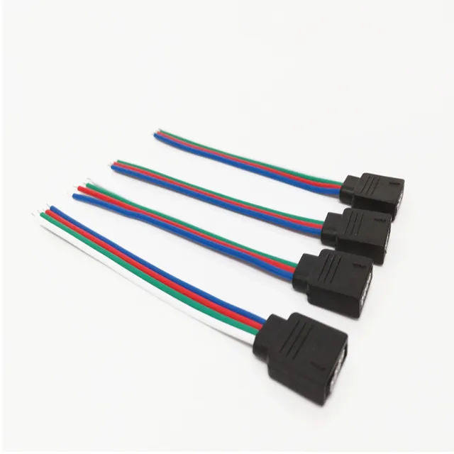 1pc 4pin pcb board wire led rgb light strips 4 pin female connect LED Strip Wiring 1pc 4pin pcb board wire led rgb light strips 4 pin female connect wire cable for smd 5050 3528 rgb led strip light