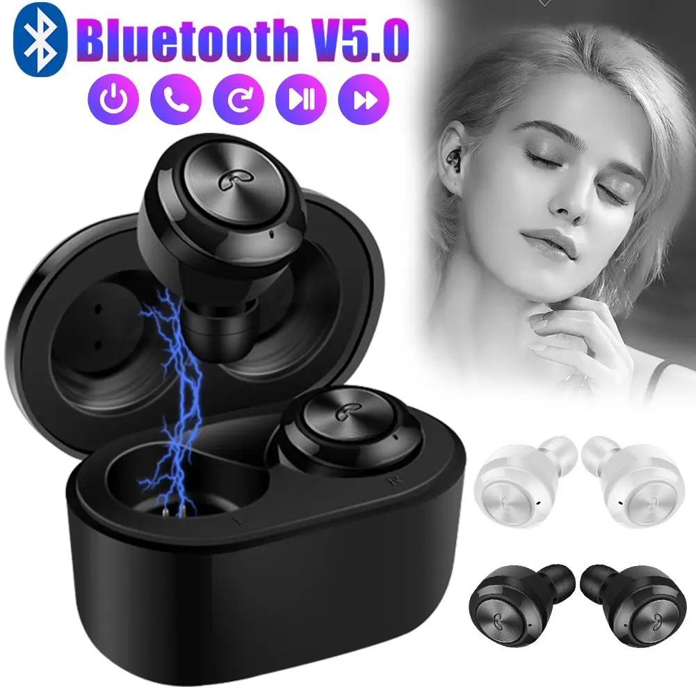 

A6TWS Bluetooth Headset 5.0 Wireless Bluetooth With Charging Compartment Mini Invisible In Ear Hanging Ear Style Earbuds Sports