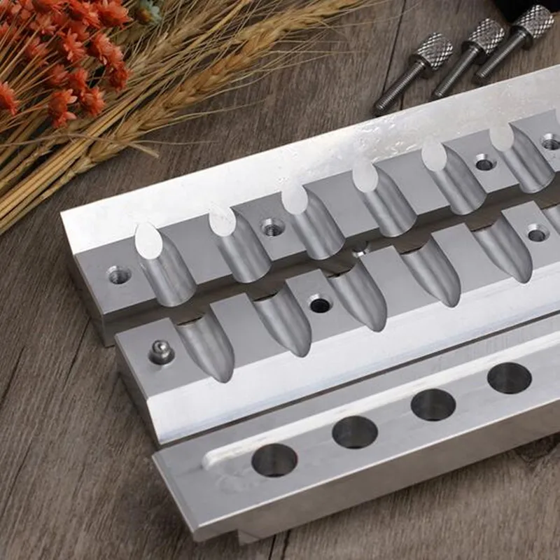 

1 Set Shellhard 6 Cavities Hole Lipstick Fill Mold Aluminum Alloy Waterdrop Shape Mould 12.1mm Good Quality