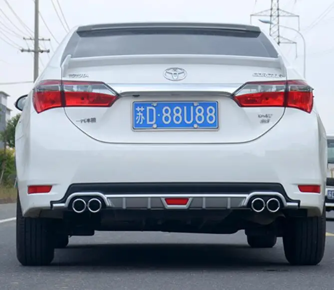 

JIOYNG ABS REAR TRUNK LIP SPOILER DIFFUSER OUTLET PIPE EXHAUST BUMPER PROTECTOR COVER FOR Toyota Corolla 2014 2015 2016 2017