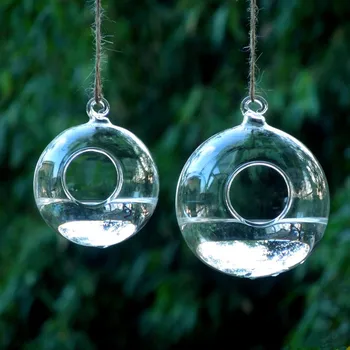 

30pcs/pack Diameter=6cm Small Open Glass Terrarium Decorative Vase Water Plant Hanging Glass Vase Home Decoration Wedding Props