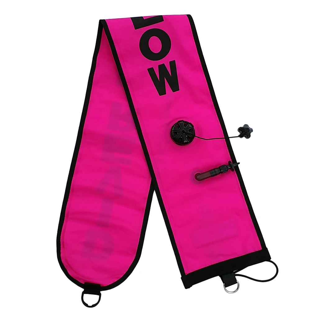 1.2m/4ft High Visibility Inflatable Scuba Diving SMB Surface Marker Buoy Underwater Safety Float Sausage Signal Tube Accessories