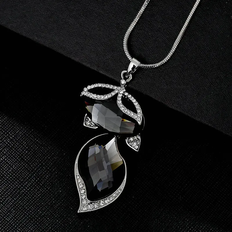 BYSPT массивное Кристальное ожерелье с подвеской в виде лисы с зеркальной змеиной цепью, ошейник, сувенир, новые модные ювелирные изделия для женщин