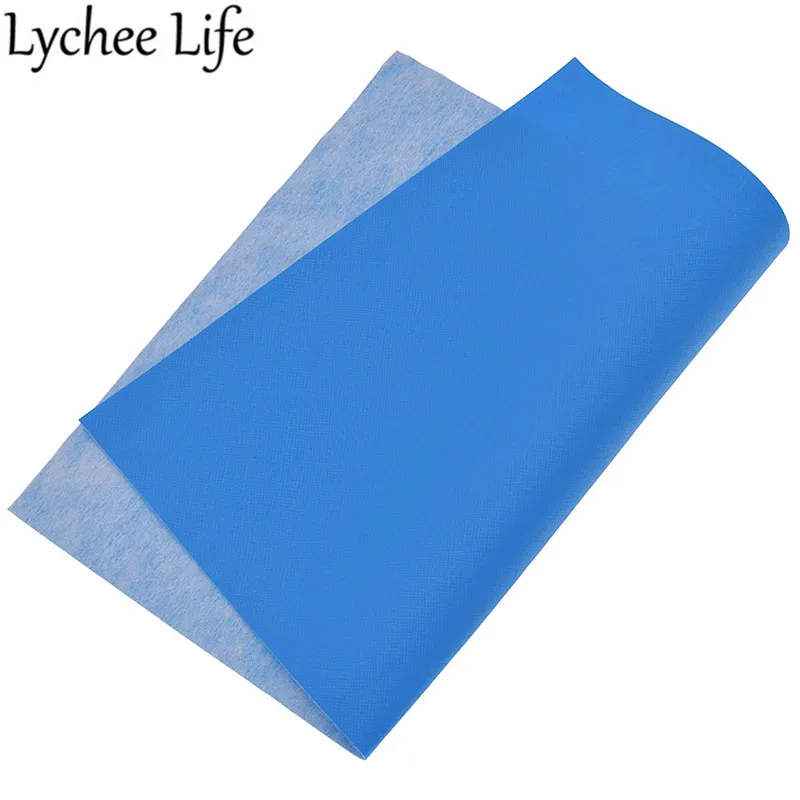 Lychee Life 29x21 см Синтетическая кожа ткань A4 сплошной цвет ПВХ ткань DIY для пошива домашней одежды одежда аксессуары поставки - Цвет: 4