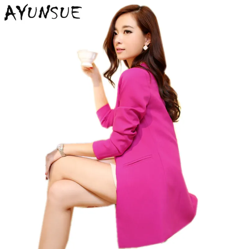 

Women Long Blazer Jackets 5 Colors 2019 New Solid Casual Plus Size S-XXXL Work Blazers And Jackets Ladies Blazer Feminino S3393