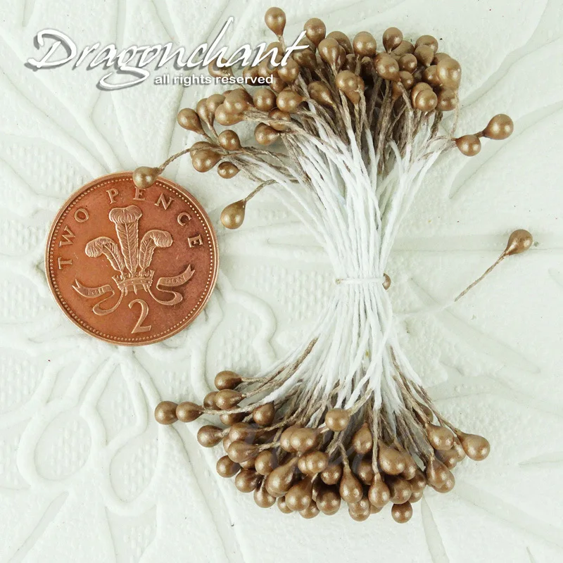 

Free Shipping 3mm 1800PCS/lot Double Heads DIY pearl flower stamen Artificial Sugar Craft Millinery Cake for selection