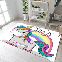 Детские Волшебные радужные единороги коврики и ковры для ребенка дома гостиная большая спальня гостиная Холл Кухня Дверь пол коврики для ванной
