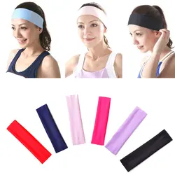 Горячие Для женщин леди повязки моды Sweatband эластичные однотонные красивые волосы группа аксессуары